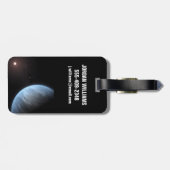 Planeet K2-18b, gastheer ster en bijbehorende plan Bagagelabel (Achterkant horizontaal)