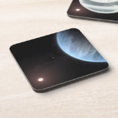 Planeet K2-18b, gastheer ster en bijbehorende plan Bier Onderzetter (Linkerzijde)