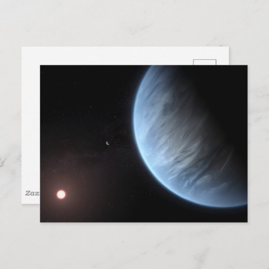 Planeet K2-18b, gastheer ster en bijbehorende plan Briefkaart (Voorkant / Achterkant)