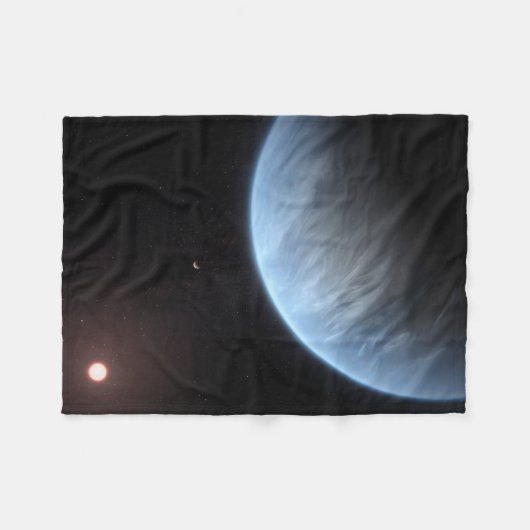 Planeet K2-18b, gastheer ster en bijbehorende plan Fleece Deken (Voorkant (Horizontaal))