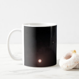 Planeet K2-18b, gastheer ster en bijbehorende plan Koffiemok