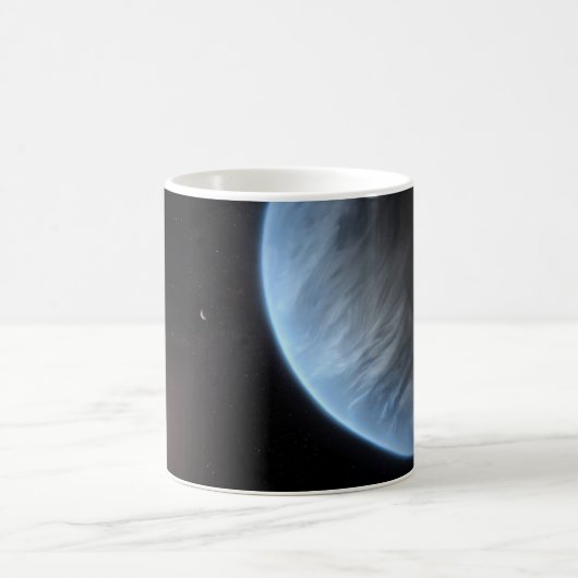 Planeet K2-18b, gastheer ster en bijbehorende plan Koffiemok (Center)