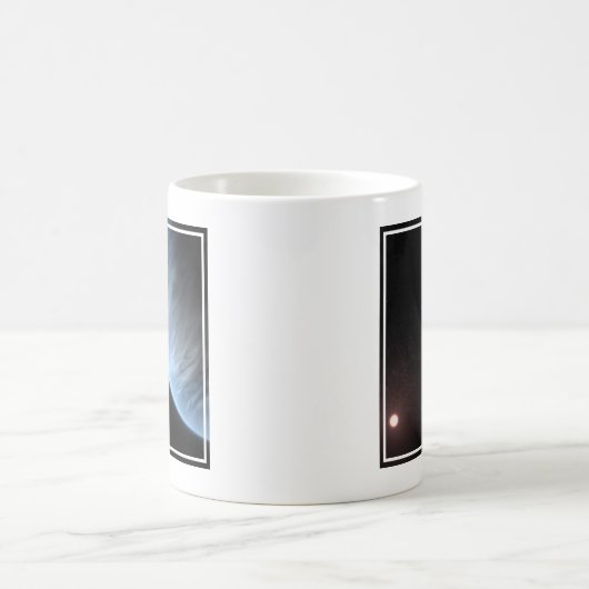 Planeet K2-18b, gastheer ster en bijbehorende plan Koffiemok (Center)