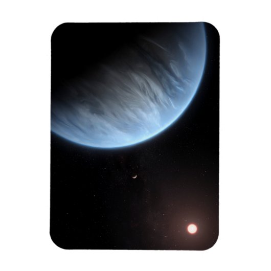 Planeet K2-18b, gastheer ster en bijbehorende plan Magneet (Verticaal)