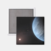 Planeet K2-18b, gastheer ster en bijbehorende plan Magneet (Voorkant / Achterkant)