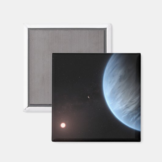 Planeet K2-18b, gastheer ster en bijbehorende plan Magneet (Voorkant / Achterkant)