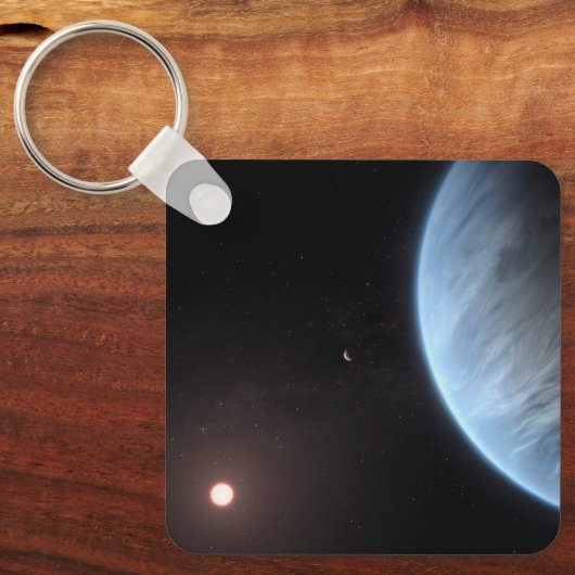 Planeet K2-18b, gastheer ster en bijbehorende plan Sleutelhanger (Voorkant)
