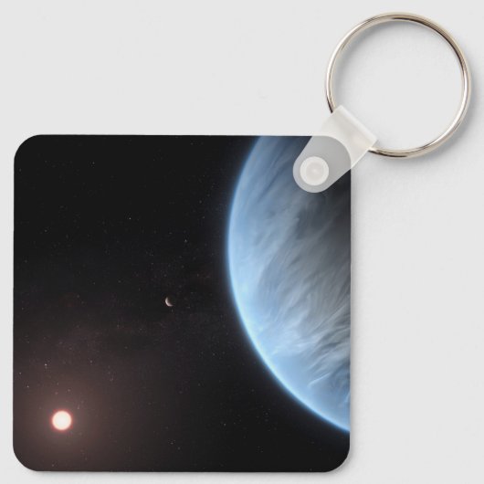 Planeet K2-18b, gastheer ster en bijbehorende plan Sleutelhanger (Achterkant)