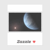 Planeet K2-18b, gastheer ster en bijbehorende plan Sticker (Vel)