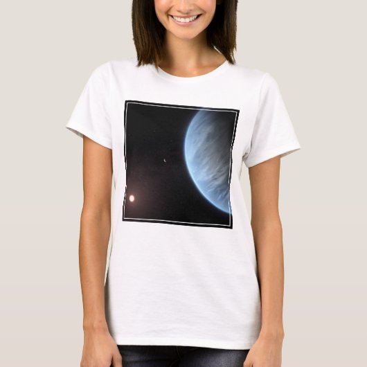 Planeet K2-18b, gastheer ster en bijbehorende plan T-shirt (Voorkant)