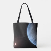 Planeet K2-18b, gastheer ster en bijbehorende plan Tote Bag (Achterkant)
