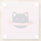 Planeet Kat Glas Onderzetter (Achterkant)