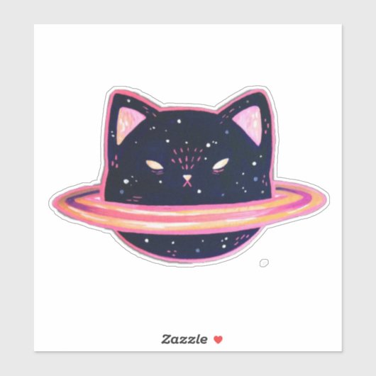 Planeet Kat Sticker (Vel)