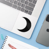 Planeet Maan Symbool (zwart) Sticker (Laptop met iPhone)