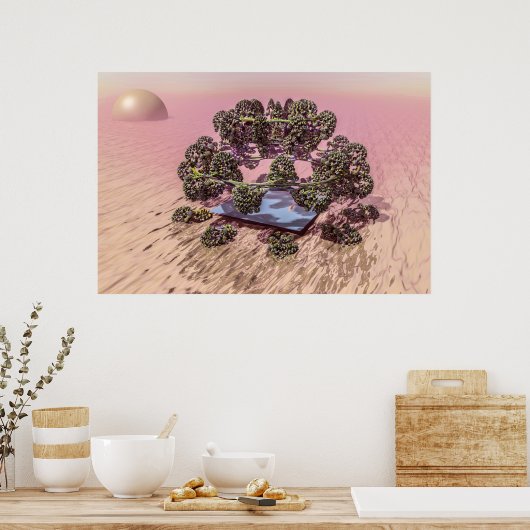 Planeet Mars. Dageraad. Poster (Keuken)