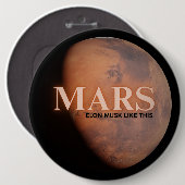Planeet Mars Grappig Ronde Button 6,0 Cm (Voorkant /achterkant)
