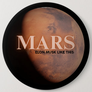 Planeet Mars Grappig Ronde Button 6,0 Cm