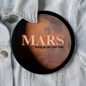 Planeet Mars Grappig Ronde Button 6,0 Cm (In situ)