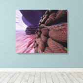 Planeet Mars. Muren van gebouwen. Canvas Afdruk (Insitu (Houten vloer))