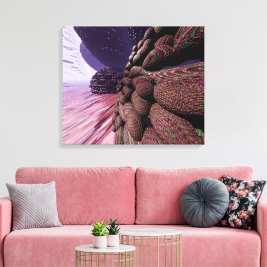 Planeet Mars. Muren van gebouwen. Canvas Afdruk (Insitu (Woonkamer))