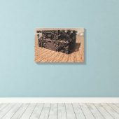 Planeet Mars. Stof Storm. Canvas Afdruk (Insitu (Houten vloer))