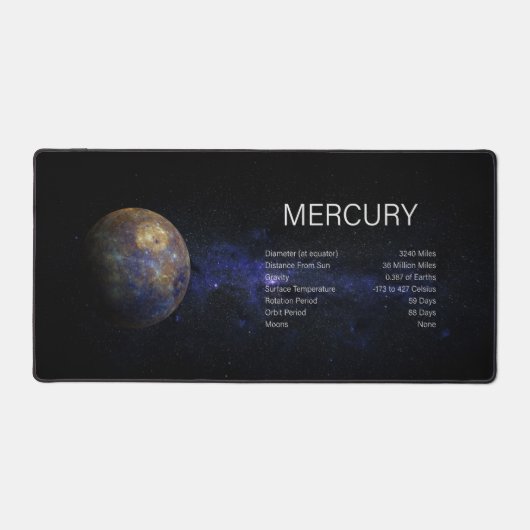 Planeet Mercurius Astronomie Wetenschap Bureaumat (Voorkant)