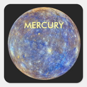 PLANEET MERCURIUS VIERKANTE STICKER