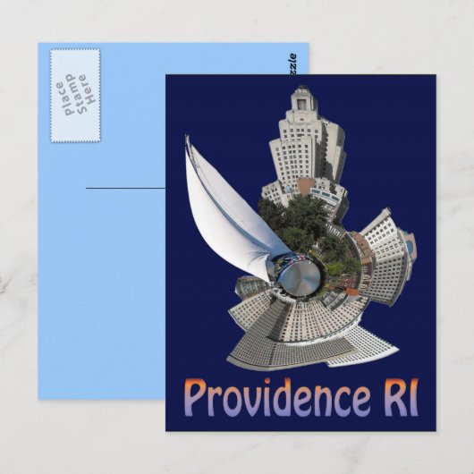 planeet met zeilen briefkaart (Voorkant / Achterkant)