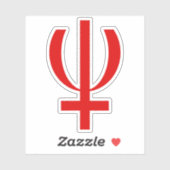 Planeet Neptunus Symbool (rood) Sticker (Vel)