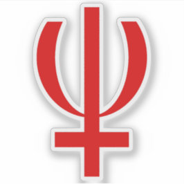 Planeet Neptunus Symbool (rood) Sticker