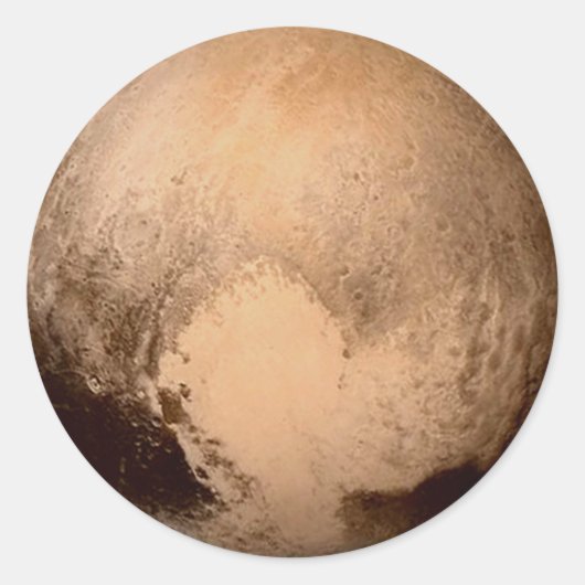 PLANEET PLUTO - HEB EEN HART! (zonnestelsel) ~ Ronde Sticker (Voorkant)