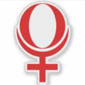 Planeet Pluto Symbool (rood) Sticker (Voorkant)