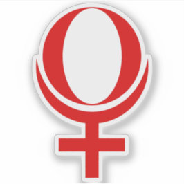 Planeet Pluto Symbool (rood) Sticker