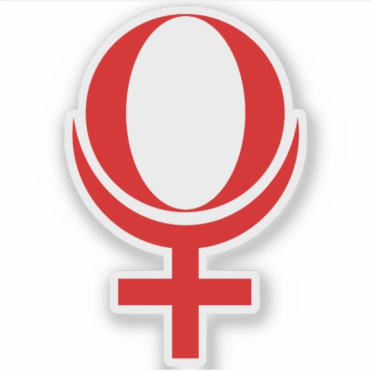 Planeet Pluto Symbool (rood) Sticker (Voorkant)