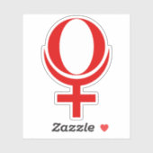 Planeet Pluto Symbool (rood) Sticker (Vel)