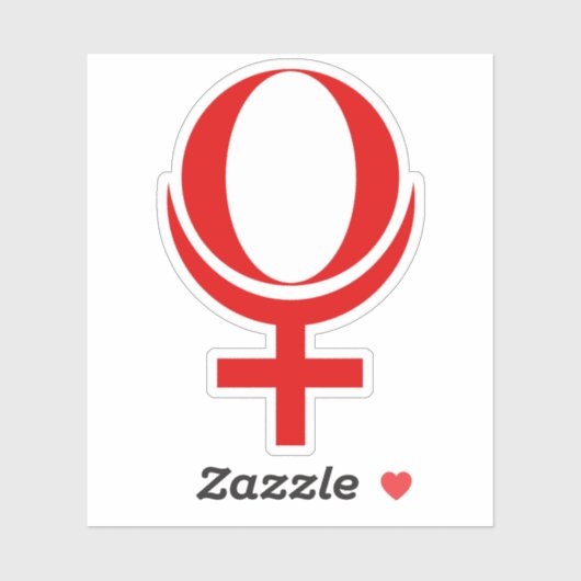 Planeet Pluto Symbool (rood) Sticker (Vel)