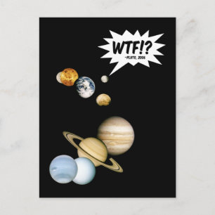 Planeet Pluto WTF!? Grappige Wetenschap Geeks Astr Briefkaart