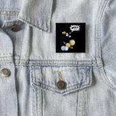 Planeet Pluto WTF!? Grappige Wetenschap Geeks Astr Vierkante Button 5,1 Cm (In situ)