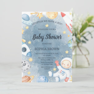 Planeet Ruimte Baby Shower Uitnodiging Jongen