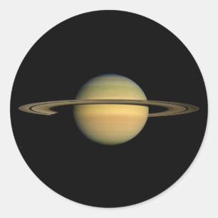 PLANEET SATURN TIJDENS EQUINOX (zonnestelsel) ~~ Ronde Sticker