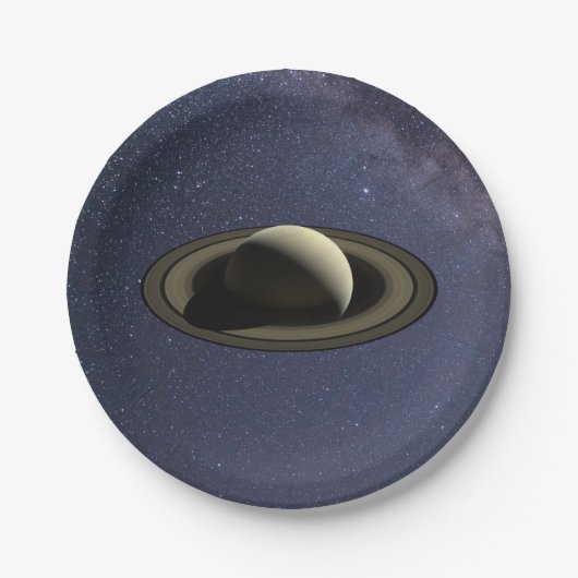 Planeet Saturnus Papieren Bordje (Voorkant)
