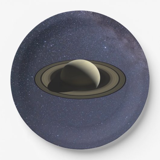 Planeet Saturnus Papieren Bordje (Voorkant)