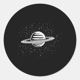 Planeet Saturnus Ringen Buitenruimte Zonnestelsel Ronde Sticker