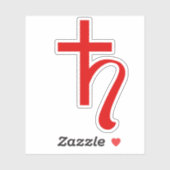 Planeet Saturnus Symbool (rood) Sticker (Vel)
