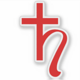 Planeet Saturnus Symbool (rood) Sticker