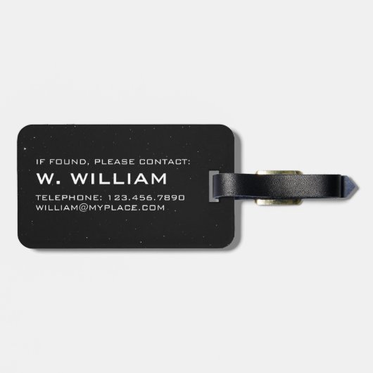 Planeet Saturnus Zonnestelsel Zwarte Ruimte met St Bagagelabel (Achterkant horizontaal)