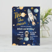 Planeet Space Astronaut Two De tweede verjaardag v Kaart (Staand voorkant)