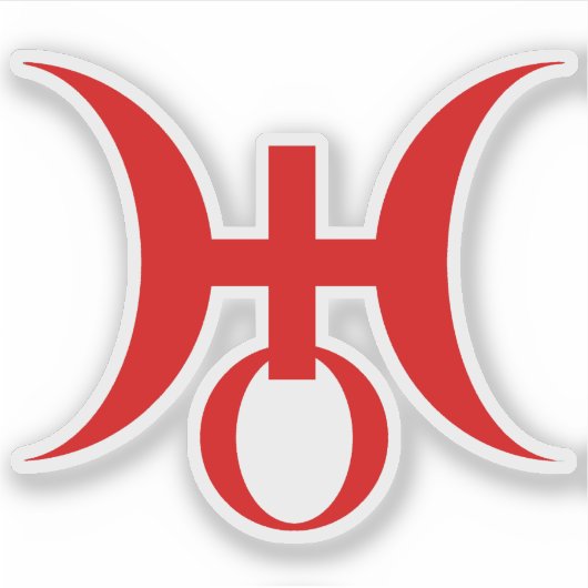 Planeet Uranus Symbool (rood) Sticker (Voorkant)