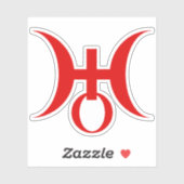 Planeet Uranus Symbool (rood) Sticker (Vel)