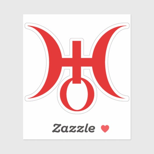 Planeet Uranus Symbool (rood) Sticker (Vel)